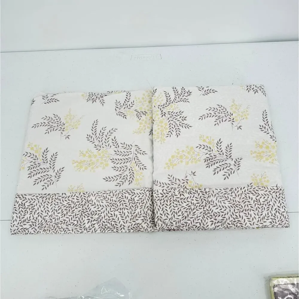 NWT Mimosa By Anne De Solene Floral QUEEN Duvet & Sham Set Percale Cotton - Picture 10 of 12